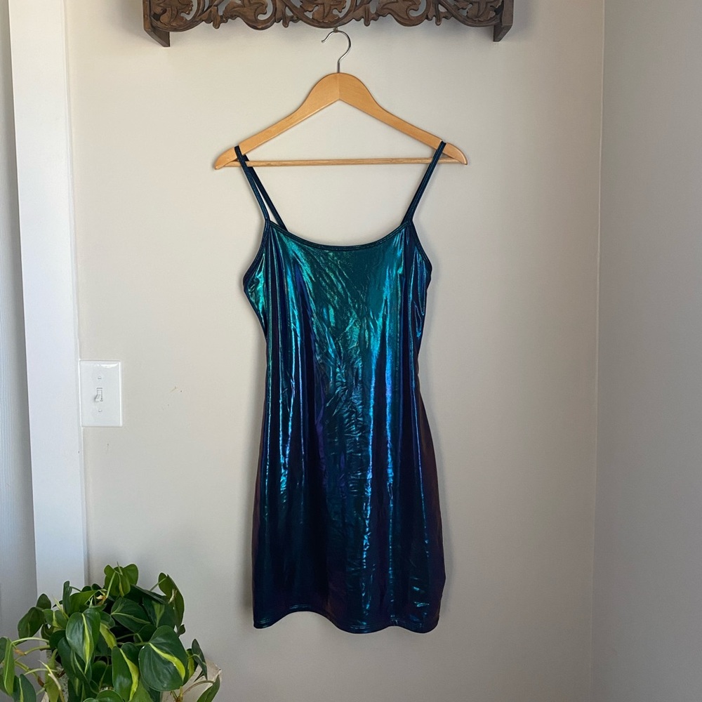 NWT Metallic Blue Purple Dress